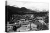 Estes Park, Colorado - Snowy Mountains from Town-Lantern Press-Stretched Canvas