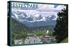 Estes Park, Colorado - Town Scene-Lantern Press-Stretched Canvas