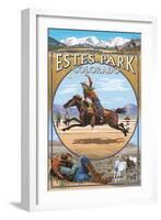 Estes Park, Colorado - Western Scenes-Lantern Press-Framed Art Print