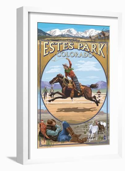 Estes Park, Colorado - Western Scenes-Lantern Press-Framed Art Print