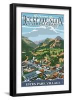 Estes Park Village, Colorado - Town View-Lantern Press-Framed Art Print