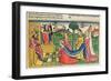Esther 2 15-18, Esther is chosen to be Queen by the Persian King Ahasuerus, from Nuremberg Bible-null-Framed Giclee Print