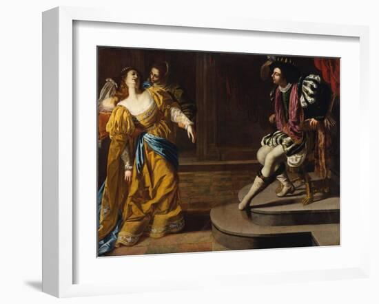 Esther before Ahasuerus, c.1630-Artemisia Gentileschi-Framed Giclee Print