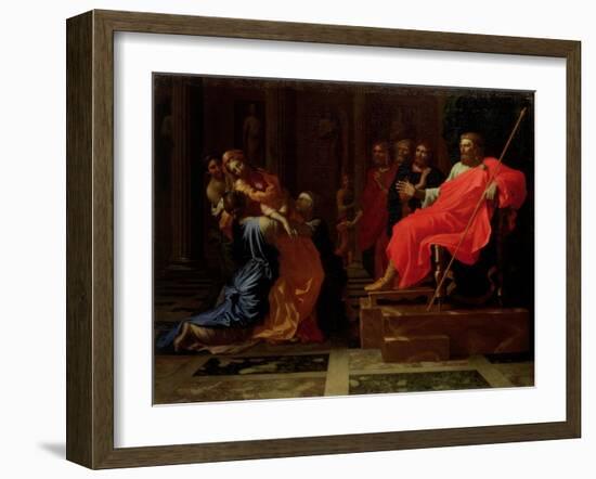 Esther Before Ahasuerus, Late 1650s-Nicolas Poussin-Framed Giclee Print