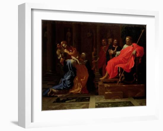 Esther Before Ahasuerus, Late 1650s-Nicolas Poussin-Framed Giclee Print