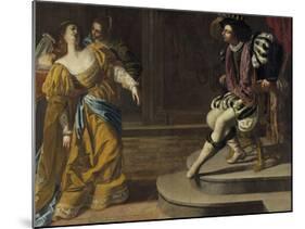 Esther before Ahasuerus-Artemisia Gentileschi-Mounted Premium Giclee Print