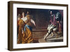 Esther before Ahasuerus-Artemisia Gentileschi-Framed Art Print