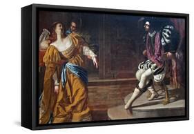 Esther before Ahasuerus-Artemisia Gentileschi-Framed Stretched Canvas