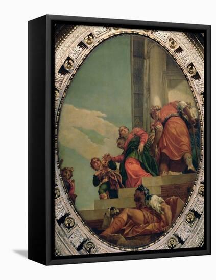 Esther Conducted to Ahasuerus-Paolo Veronese-Framed Stretched Canvas