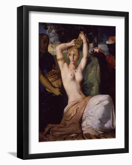 Esther Preparing Herself for Presentation to King Ahasuerus (Xerxes) Called Toilet of Esther, 1841-Theodore Chasseriau-Framed Giclee Print