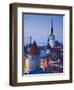 Estonia, Tallinn, Troompea Area, Old Town View from Troopea, Dusk-Walter Bibikow-Framed Photographic Print