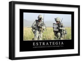 Estrategia. Cita Inspiradora Y Póster Motivacional-null-Framed Photographic Print