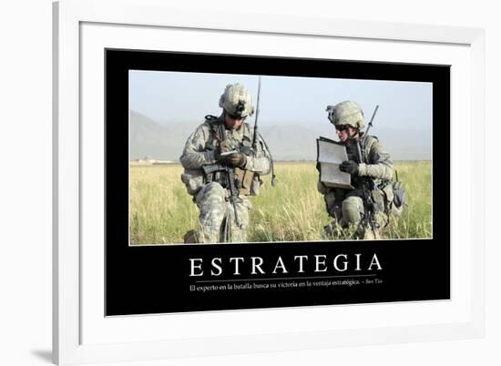 Estrategia. Cita Inspiradora Y Póster Motivacional-null-Framed Photographic Print