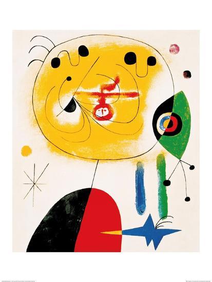 Et Fixe Les Cheveux d'une Etoile-Joan Miró-Framed Art Print