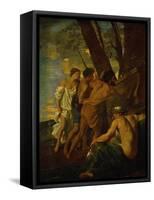 Et in Arcadia Ego, Arcadian Shepherds Try to Decipher the Inscription on an Ancient Sarcophagus-Nicolas Poussin-Framed Stretched Canvas