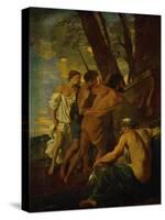 Et in Arcadia Ego, Arcadian Shepherds Try to Decipher the Inscription on an Ancient Sarcophagus-Nicolas Poussin-Stretched Canvas