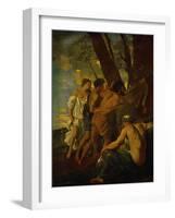 Et in Arcadia Ego, Arcadian Shepherds Try to Decipher the Inscription on an Ancient Sarcophagus-Nicolas Poussin-Framed Giclee Print