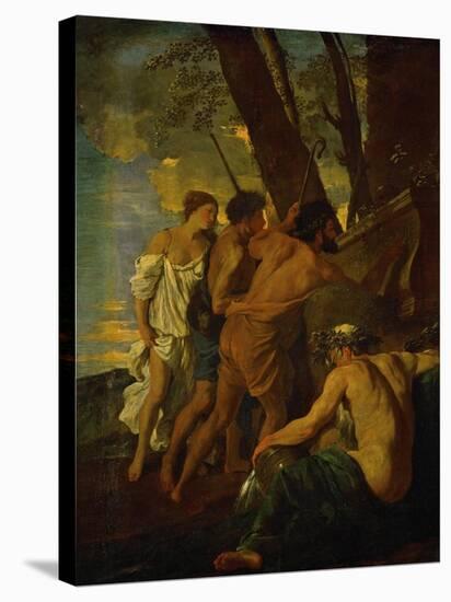 Et in Arcadia Ego, Arcadian Shepherds Try to Decipher the Inscription on an Ancient Sarcophagus-Nicolas Poussin-Stretched Canvas