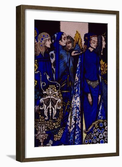"Etain, Helen, Maeve and Fand, Golden Deirdre's Tender Hand" Illustration by Harry Clarke from…-Harry Clarke-Framed Giclee Print