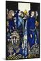 Etain, Helen, Maeve and Fand, Golden Deirdre's Tender Hand'. 'Queens', Nine Glass Panels Acided,…-Harry Clarke-Mounted Giclee Print