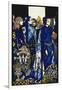 Etain, Helen, Maeve and Fand, Golden Deirdre's Tender Hand'. 'Queens', Nine Glass Panels Acided,…-Harry Clarke-Framed Giclee Print