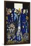 Etain, Helen, Maeve and Fand, Golden Deirdre's Tender Hand'. 'Queens', Nine Glass Panels Acided,…-Harry Clarke-Framed Giclee Print