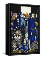 Etain, Helen, Maeve and Fand, Golden Deirdre's Tender Hand'. 'Queens', Nine Glass Panels Acided,…-Harry Clarke-Framed Stretched Canvas