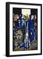 Etain, Helen, Maeve and Fand, Golden Deirdre's Tender Hand'. 'Queens', Nine Glass Panels Acided,…-Harry Clarke-Framed Giclee Print