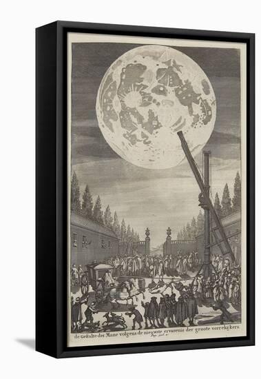 Etching of Lunar Disk-Jan Goeree-Framed Stretched Canvas