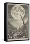 Etching of Lunar Disk-Jan Goeree-Framed Stretched Canvas