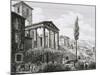 Etching of Temple of Hercules with Tourists and Gardens-Luigi Rossini-Mounted Giclee Print
