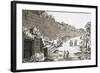 Etching of Tourists on Excavated Roman Road-Luigi Rossini-Framed Giclee Print