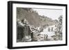 Etching of Tourists on Excavated Roman Road-Luigi Rossini-Framed Giclee Print