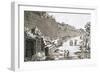 Etching of Tourists on Excavated Roman Road-Luigi Rossini-Framed Giclee Print