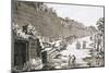 Etching of Tourists on Excavated Roman Road-Luigi Rossini-Mounted Giclee Print