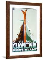 Ete Hiver Chamonix Mont-Blanc-Henry Reb-Framed Art Print