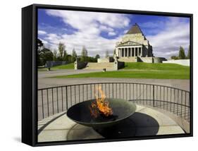 Eternal Flame, Shrine of Remembrance, Melbourne, Victoria, Australia-David Wall-Framed Stretched Canvas