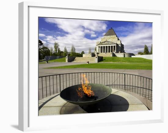 Eternal Flame, Shrine of Remembrance, Melbourne, Victoria, Australia-David Wall-Framed Photographic Print