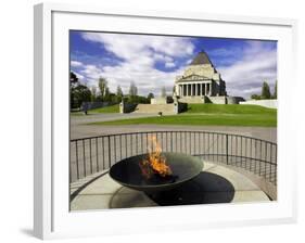 Eternal Flame, Shrine of Remembrance, Melbourne, Victoria, Australia-David Wall-Framed Photographic Print