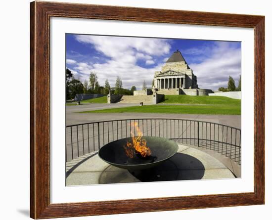 Eternal Flame, Shrine of Remembrance, Melbourne, Victoria, Australia-David Wall-Framed Photographic Print