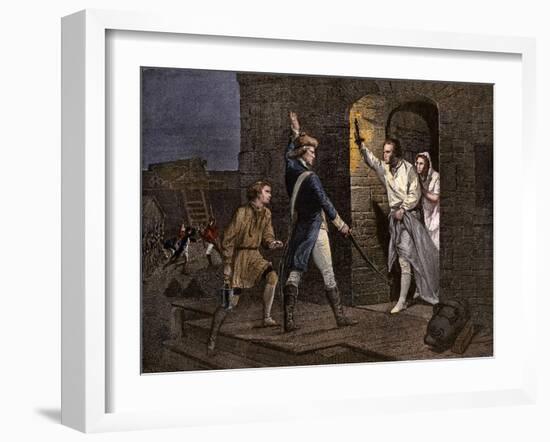 Ethan Allen and the Green Mountain Boys Taking Fort Ticonderoga from the British, 1775-null-Framed Giclee Print