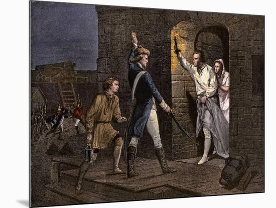 Ethan Allen and the Green Mountain Boys Taking Fort Ticonderoga from the British, 1775-null-Mounted Giclee Print