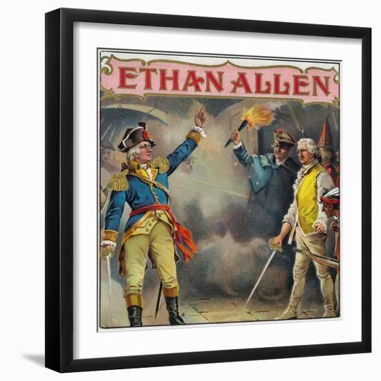 Ethan Allen Brand Cigar Box Label-Lantern Press-Framed Art Print