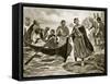 Ethelred the Unready Embarking for Normandy, Illustration 'Hutchinson's Story of British Nation'-Ernest Prater-Framed Stretched Canvas