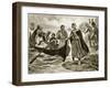 Ethelred the Unready Embarking for Normandy, Illustration 'Hutchinson's Story of British Nation'-Ernest Prater-Framed Giclee Print