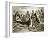 Ethelred the Unready Embarking for Normandy, Illustration 'Hutchinson's Story of British Nation'-Ernest Prater-Framed Giclee Print