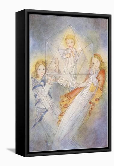Ethereal Girls with Child in Magic Prism-null-Framed Stretched Canvas