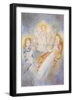 Ethereal Girls with Child in Magic Prism-null-Framed Art Print