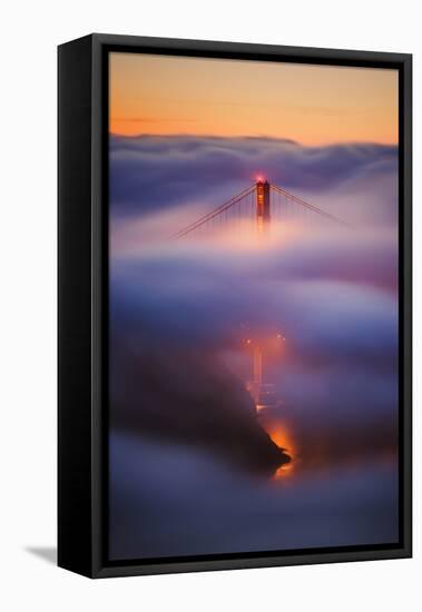 Ethereal Gold Sunrise in Fog at San Francisco, Golden Gate Bridge-Vincent James-Framed Stretched Canvas
