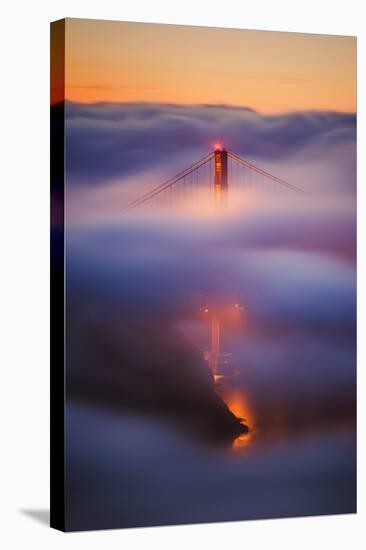 Ethereal Gold Sunrise in Fog at San Francisco, Golden Gate Bridge-Vincent James-Stretched Canvas